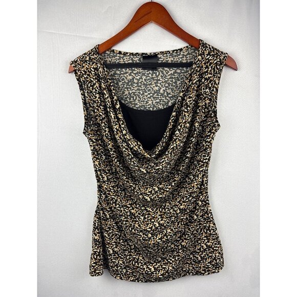 J.T.B. Sleeveless Cowl Neck Top Small Leopard Print - Picture 2 of 4